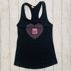 Bar Method racerback tank glitter heart fitness